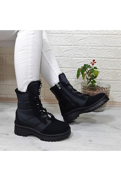 Twingo 875 Black Emerald Fur Lined Zippered Boots
