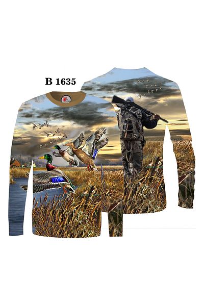 HT Outdoor SAZ PATTERNED DUCK FIGURED LONG SLEEVE T-SHORTS MODEL
