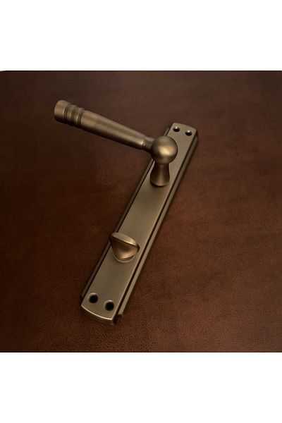 KOLDOOR Ottoman Matte Antique Yellow Bravo Mirrored WC Bathroom Door Handle Left Basar 1 Set