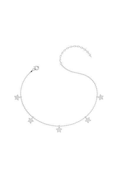 İNDİGO TAKI Küçük Yıldız Beyaz Gümüş Halhal