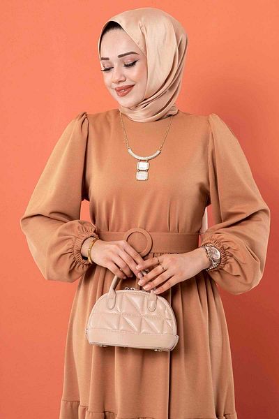 EBRUTESETTÜR MD20133 Model Belt Detailed Dress