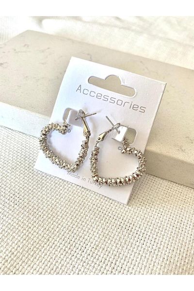 DEMOKAN Women's Serrated Heart Earrings
