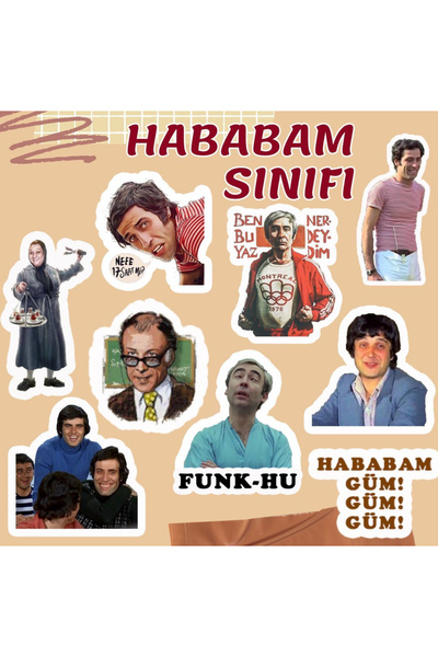 Pufidik Hababam Sınıfı Sticker Seti | Laptop Notebook Telefon Etiket