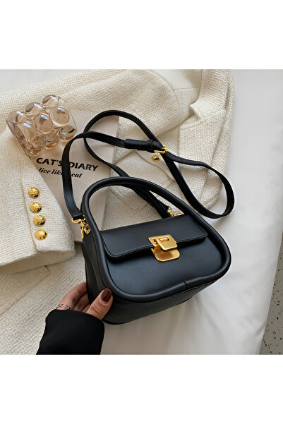 Daj Company Kore Tarzı Vintage Kadın Siyah Mini Boy Lüks El Omuz Ve Kol Çantası
