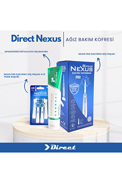 Direct NEXUS Ağız Bakım Kofresi ( Nexus Elektrikli Diş Fırçası 4'lü Yedek Baş...