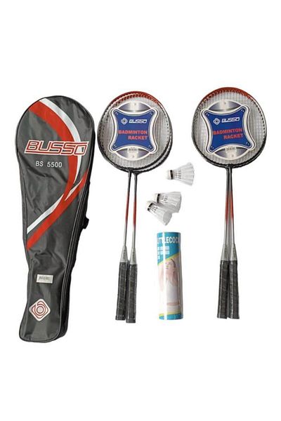 BUSSO Bs5500 4Pcs Badminton Racquet+Bag+9Pcs Badminton Ball