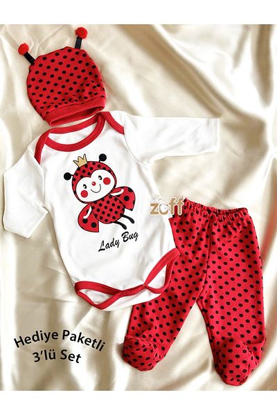 Zuff Baby UNISEX BABY RED LADY BEETLE BOTTOM SET 3 SET