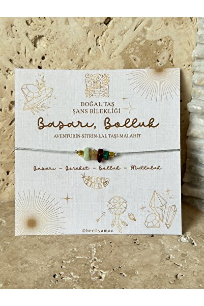 Beril Yamaç Design Studio سوار من الحجر الطبيعي مع بطاقة أمنيات لعرض النجاح و...