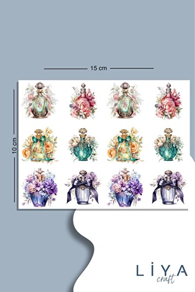 LiyaCraft Parfüm Şişeleri Sticker Seti Planner Ajanda Bullet Journal İçin Uyg...