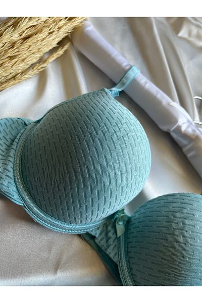 MODELLİFE Sutien dublu cu push up Sutien dublu ultra-suport cu căptușeală dublă Sutien ultra-moale Albastru