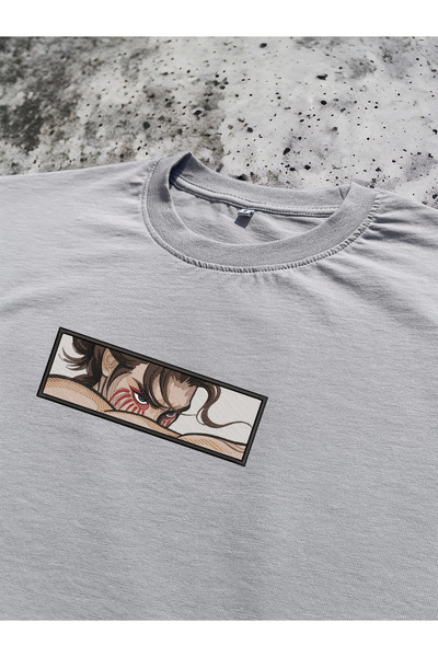 FAUNION Shingeki No Kyojin (ATTACK ON TİTAN) Eren Nakışlı Unisex T-shirt