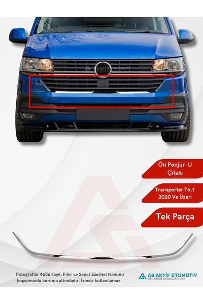 as aktif otomotiv oto krom aksesuarları Volkswagen Transporter T6.1 Van Ön Pa...
