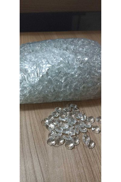 gaziantepavize Pack of 2000 Octagon Stones and Chrome Silver Ring - Wedding Decoration and Organization