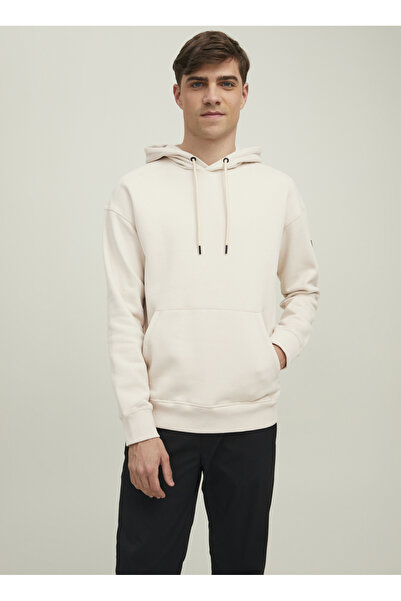 Jack & Jones Kapüşon Yaka Bej Erkek Sweatshırt 12216342_jcoclassıc Waffle Swe...