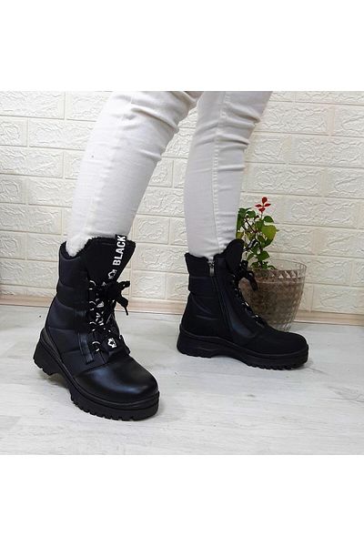 Twingo 875 Black Nova Fur Lined Zippered Boots