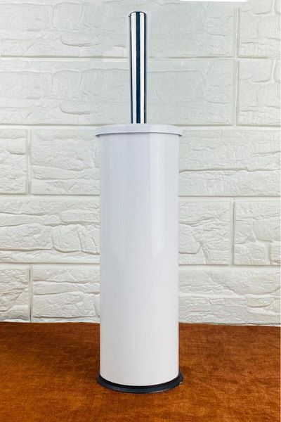 Tiesa Home Μεταλλική Λευκή Τουαλέτα Μπάνιου Τουαλέτα Βούρτσα WC