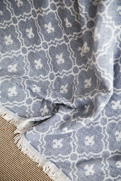 Apricitas HOME Set cuvertură de pat dublu din bumbac 100% din seria Serenity Florans Blue