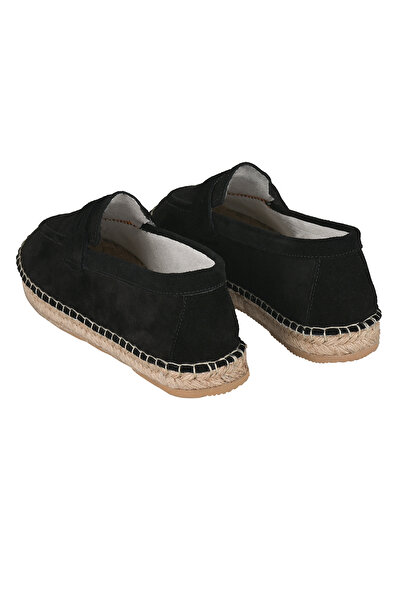 NOOSY Genuine Leather Black Unisex Handmade Espadrille