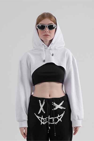 BASIC CROP KADIN HOODIE