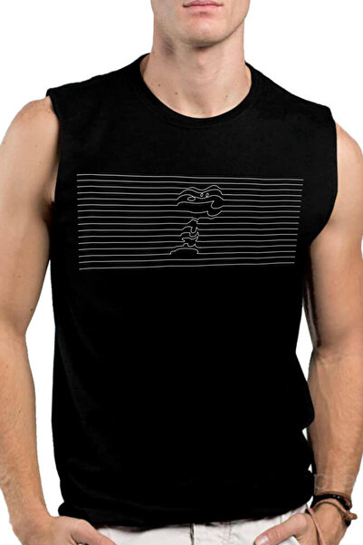 ROCKANDROLL Mânecă tăiată neagră pentru câine cu dungi| Tricou pentru bărbați...