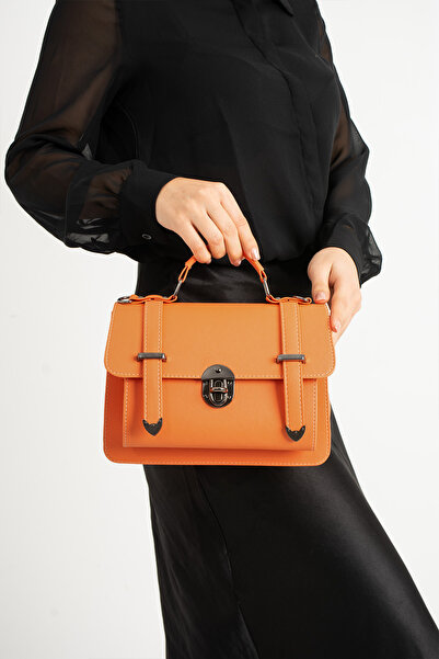 ESTUTE حقيبة كتف نسائية من الجلد النباتي قابلة للتعديل بحزام طويل وقابل للقفل