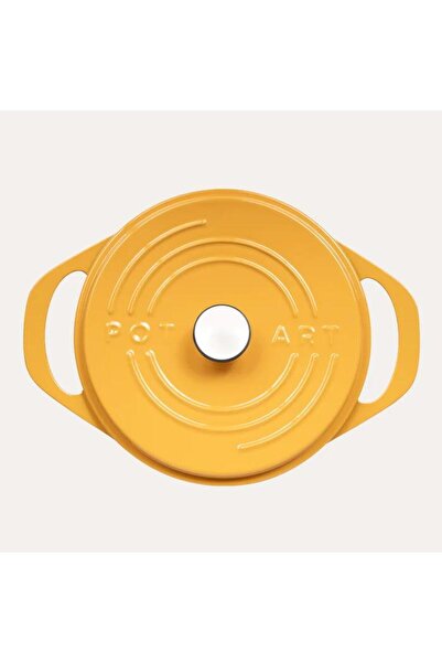 Sürel Potart 28 Cm Yuvarlak Döküm Tencere Parlak Sarı