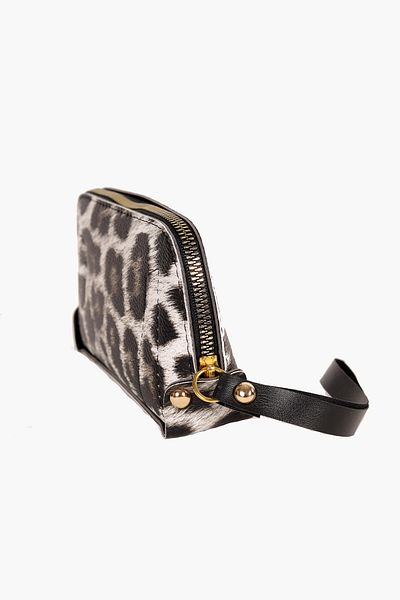 BagMolly White Leopard Print Mini Hand Wallet