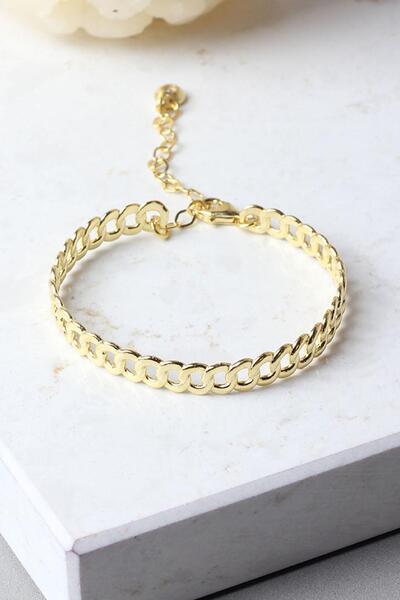 BY BARUN SİLVER Kelepçe Bileklik Yuvarlak 925 Ayar Gümüş Zincir Bileklik