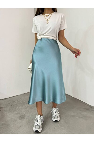 Butik Beyza تنورة ساتان - خصر مطاطي