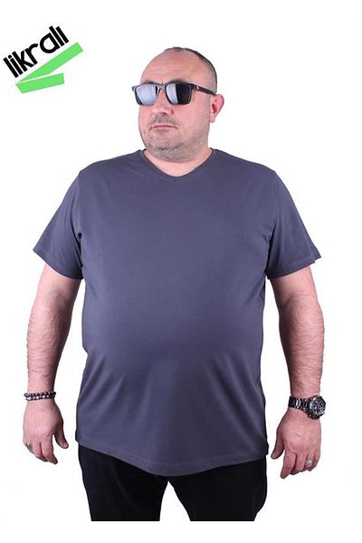 Starbattal Ανδρικό μπλουζάκι Lycra Basic με λαιμόκοψη 11170 Fume