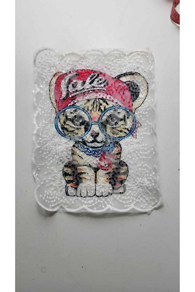 Butik 16×22 Sequined Printed Embroidery Embroidered Embroidered Embroidery Applique