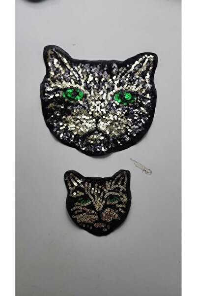 Butik 9×9 Ve18×18 Dikme Pul Payetli Kedi Arma Takım İkili Takım