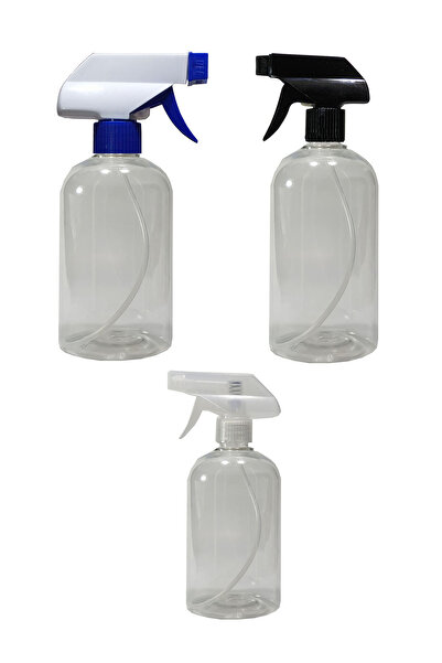 Genel Markalar Boş Fısfıs Sprey Şişe 500 Ml 3 Adet [kimyasala Dayanıklı] şeffaf