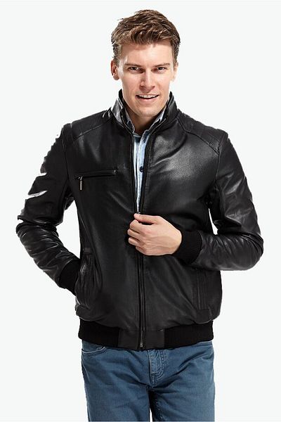 Deriza Foman Men's Black Leather Coat