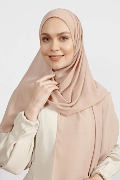 İSTANBULSTYLEMODA Şal din şifon creponat Bej 210x 75 Flr 241433