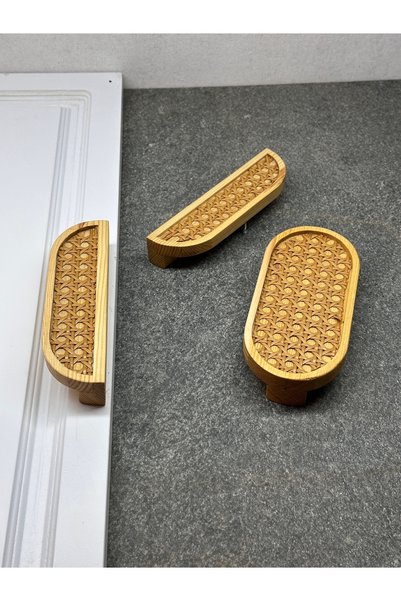 lazzir handle Wooden Hazeranlı Handle (TWO PIECES) Cabinet And Drawer Handle -96-128 Mm Compatible