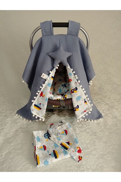 Wenaris double-sided Stroller Cover Stroller Cushion Breastfeeding bib Breastfeeding pillow Underlay and pillow