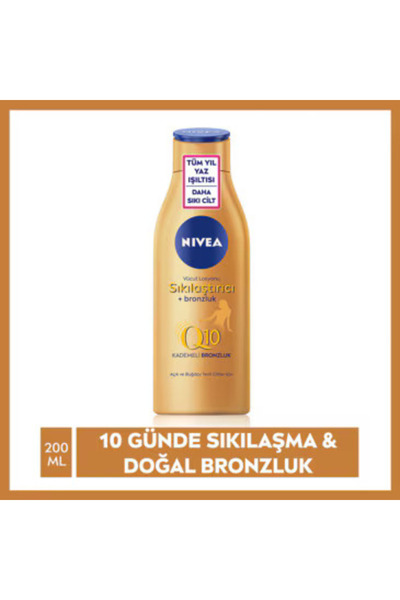 NIVEA Q10 Sıkılaştırıcı ve Bronzluk Vücut Losyonu 200 ml Açık & Buğday Tenli ...
