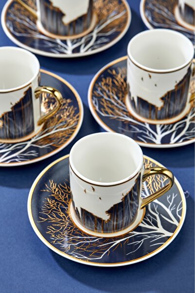 Cooker Special Design 12-Piece Luxury Coffee Cup Set for 6 People - NAVY BLUE