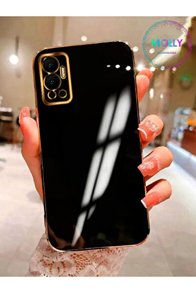 Molly Luxury Silicone Case for Infinix Hot 12 with Black Edges Gold Detail