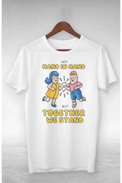 PERISENSE Unisex Femei Bărbați Împreună We Stand Printed Oversize Tricou