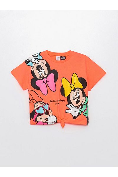 LC Waikiki LCW baby Crew Neck Short Sleeve Minnie Mouse Printed Baby Girl Blouse and Leggings 2 Pieces Set