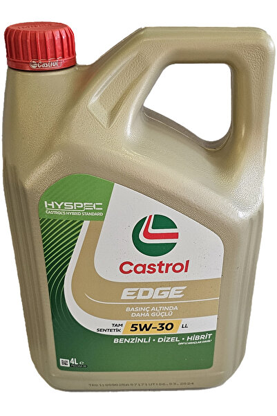CASTROL Castol Edge 5w30 Ll 4 Lt Tam Sentetik Motor Yağı Yeni 2024 Üretimi Dpf Araçlar Için (BENZİN&DİZEL)