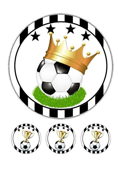 hediyehobihersey Futbol Temalı Şekerli Kağıt Baskı Pasta ve Kurabiye Baskısı