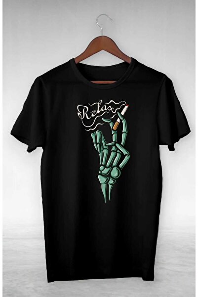 PERISENSE تي شيرت كبير الحجم مطبوع عليه هيكل عظمي للاسترخاء للنساء والرجال لل...