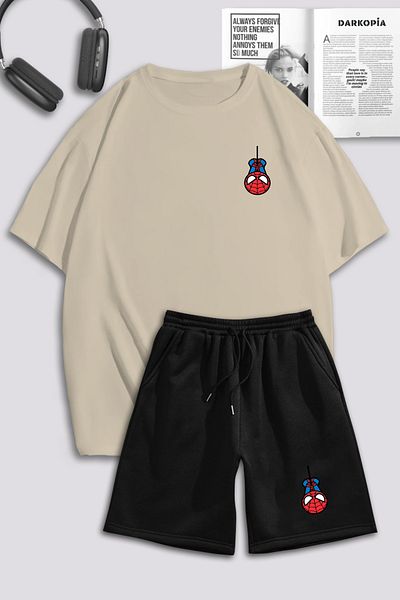 macklin Unisex Γυναικεία Ανδρικά Spiderman με στάμπα ειδικής σχεδίασης Σετ φόρμας μπλουζάκι και σορτς