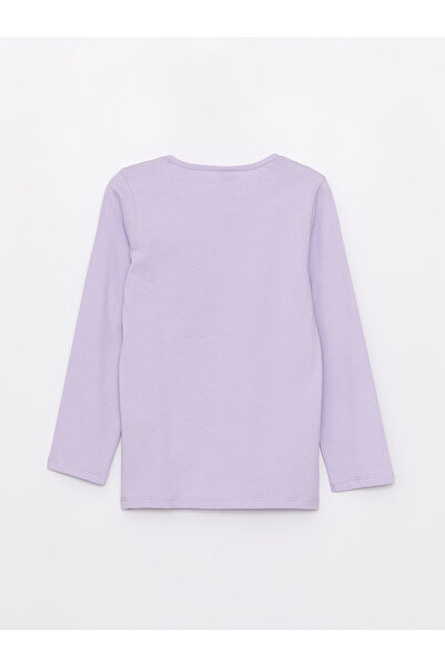 LC Waikiki LCW Kids Bisiklet Yaka Baskılı Uzun Kollu Kız Çocuk Pijama Takımı