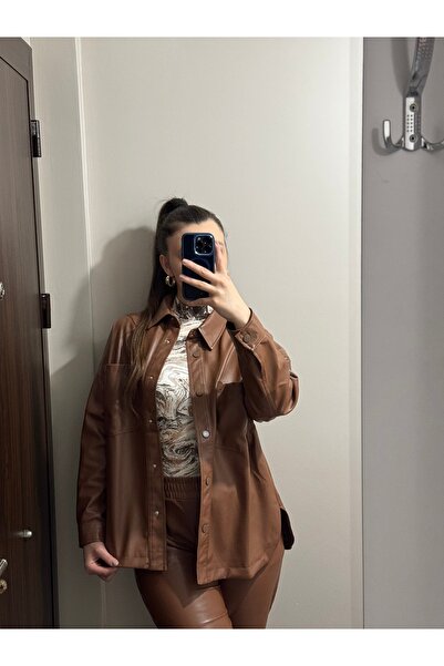 Flow DERİ GÖMLEK(TABA)