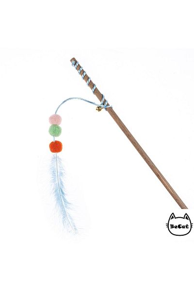 Be Cat Colorful Pompom Feather Cat Fishing Rod