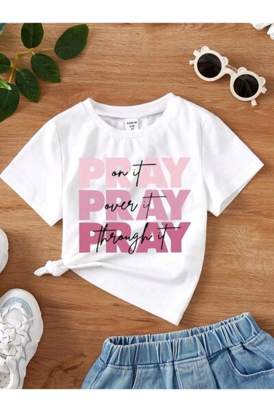 MAGORS Stil-X PRAY T-SHIRT SA ŠTAMPOM I OKRUGLIM OGRLOM ZA MLADE I DECU